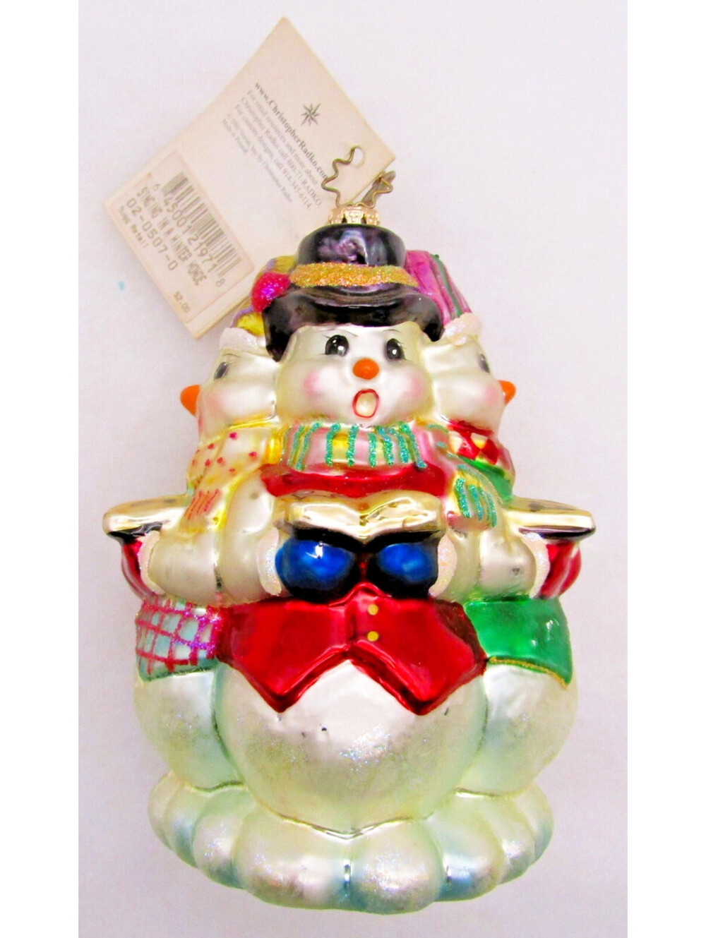 Christopher Radko 2002 Singing in a Winter Wonderland Ornament with Original Tag